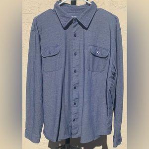 Mens’ Blue Haggar Clothing Button Down Shirt (Size: XL)